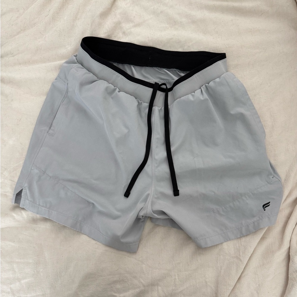 Fabletics Men's Athletic Shorts in Light Gray and Black